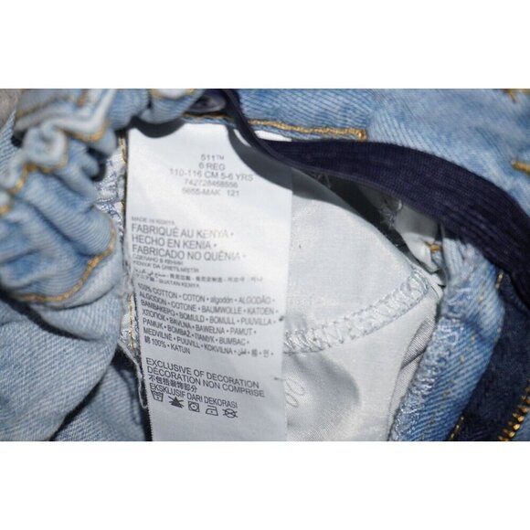 Levis 511 Slim Shorts Boy's Size 6R Denim Blue Knee Length Straight Distressed - Picture 9 of 10